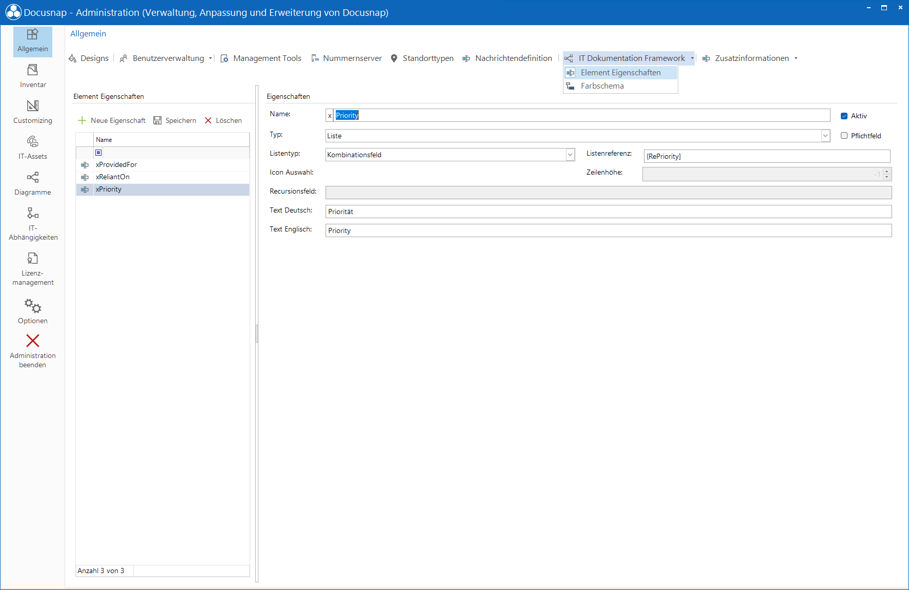 Docusnap Administration Allgemein Element Eigenschaften Docusnap Administration Allgemein Element Eigenschaften