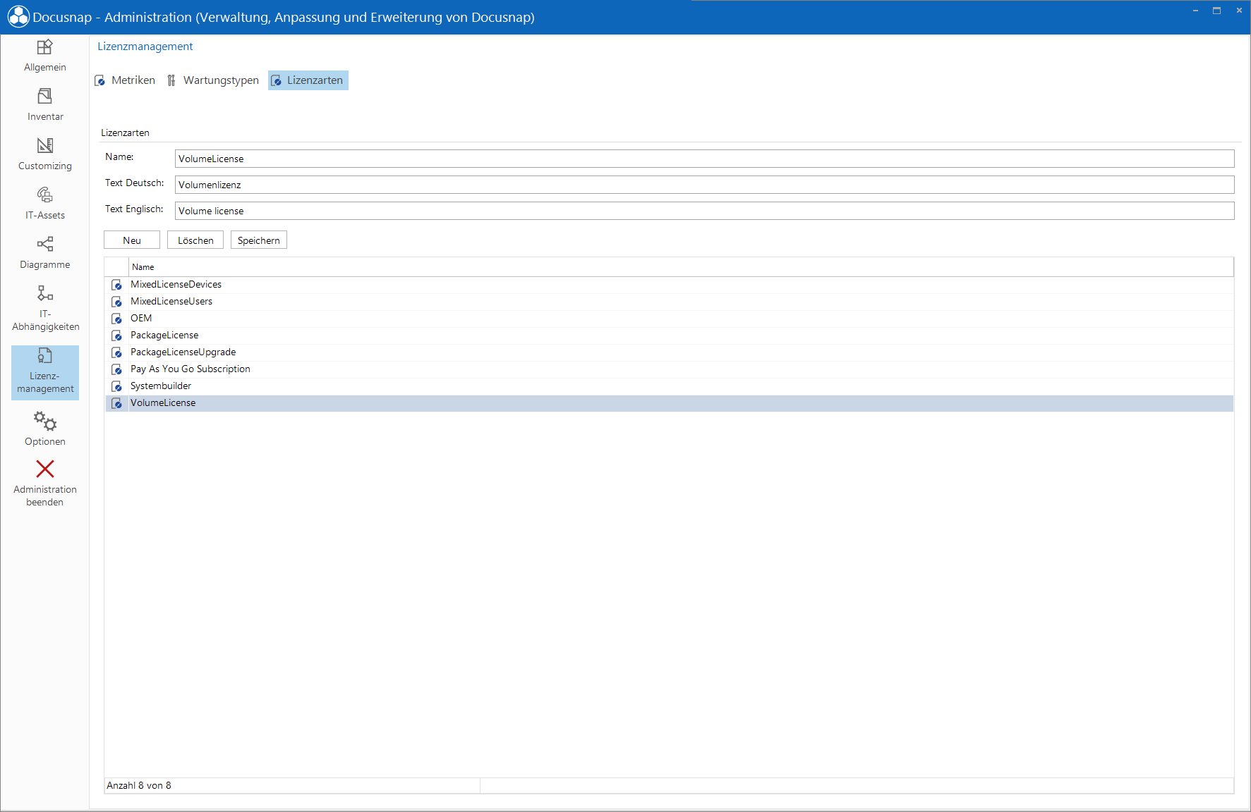 Docusnap Administration Lizenzmanagement Lizenzarten Docusnap Administration Lizenzmanagement Lizenzarten