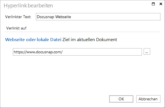 Docusnap IT-Konzepte Hyperlink