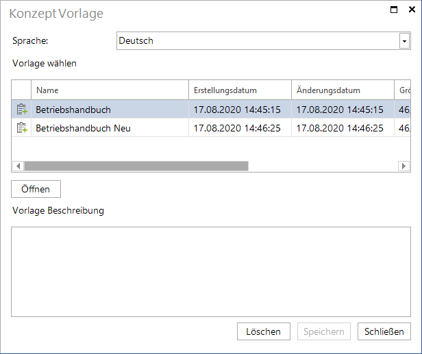 Docusnap IT Konzepte Vorlagen verwalten