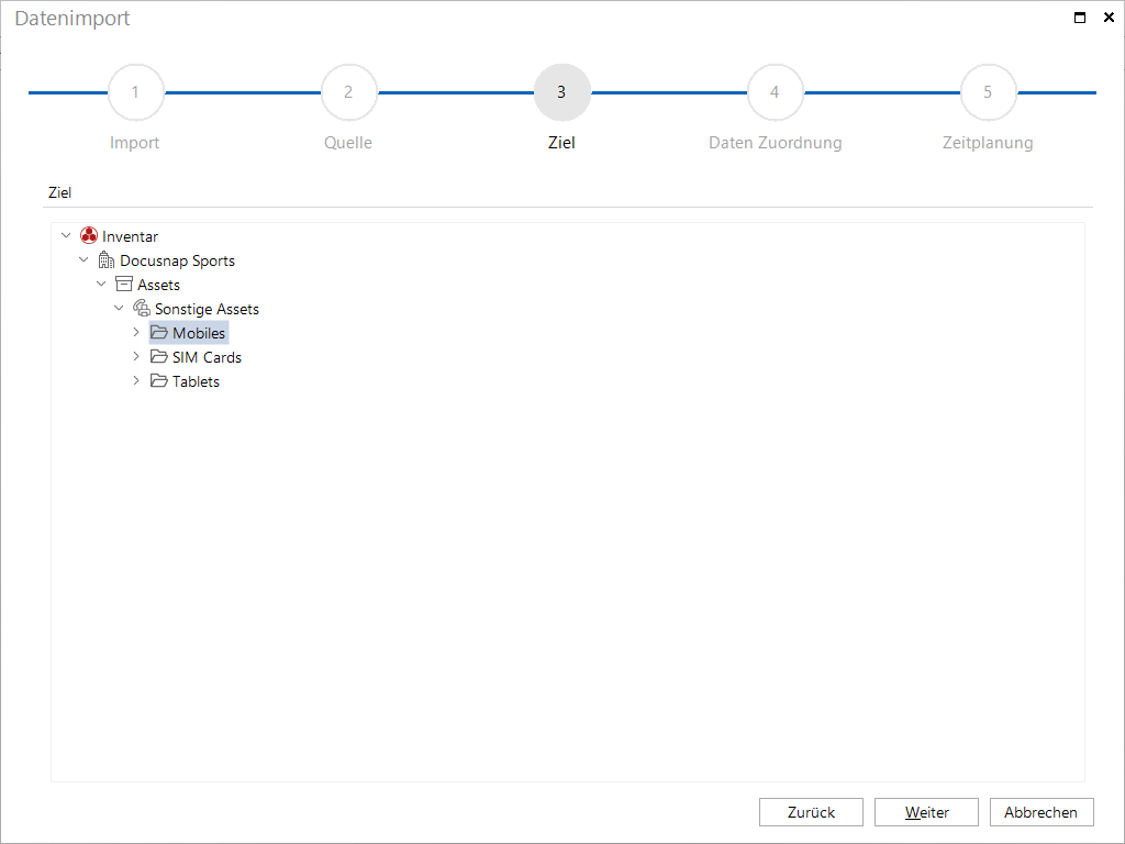 Docusnap Datenimport Ziel