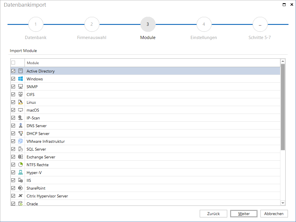 Docusnap Datenbankimport Module