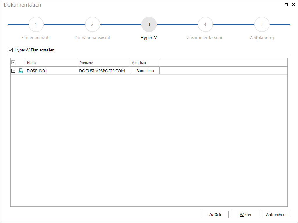 Docusnap Dokumentation Hyper-V