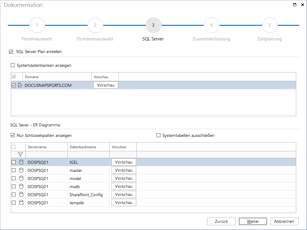 Docusnap Dokumentation SQL Server
