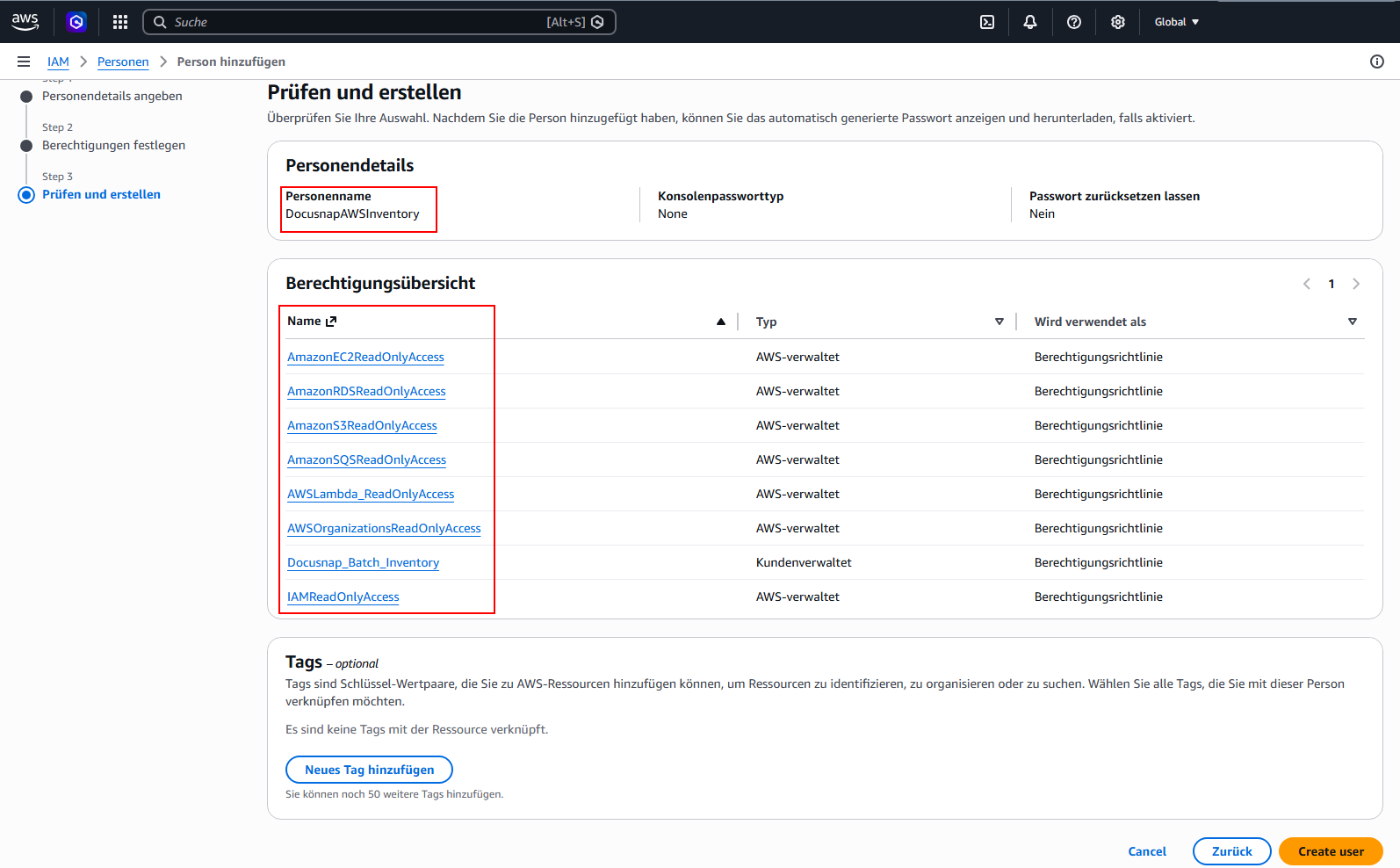 Docusnap AWS Umgebung Erstellung abschließen Docusnap AWS Umgebung Erstellung abschließen