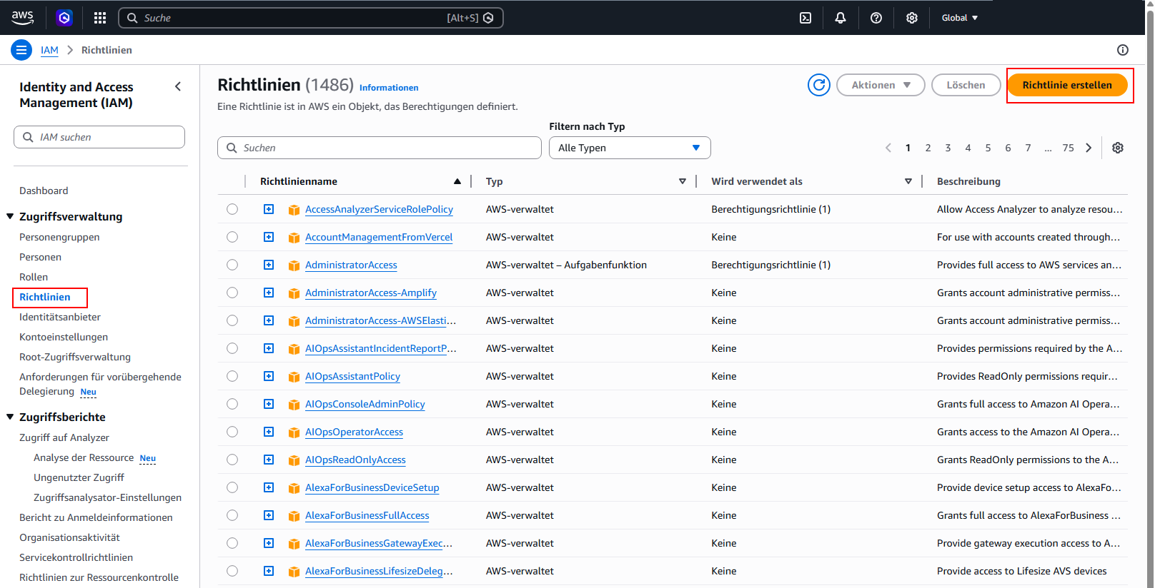 Docusnap AWS Umgebung Richtlinie erstellen Docusnap AWS Umgebung Richtlinie erstellen