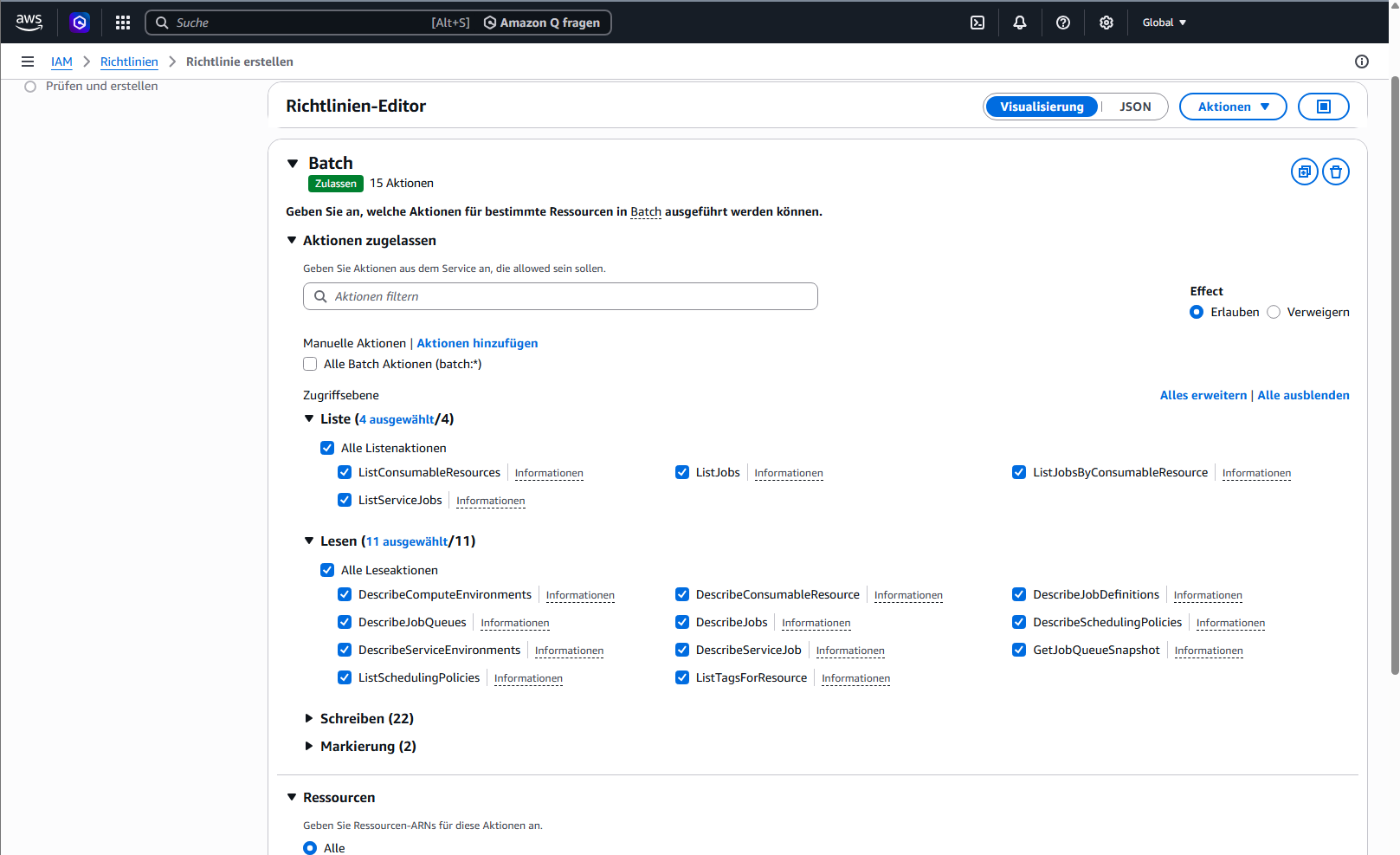 Docusnap AWS Umgebung Richtlinie prüfen Docusnap AWS Umgebung Richtlinie prüfen