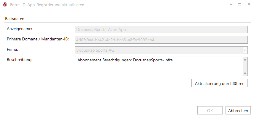 Docusnap Azure App aktualisieren Docusnap Azure App aktualisieren