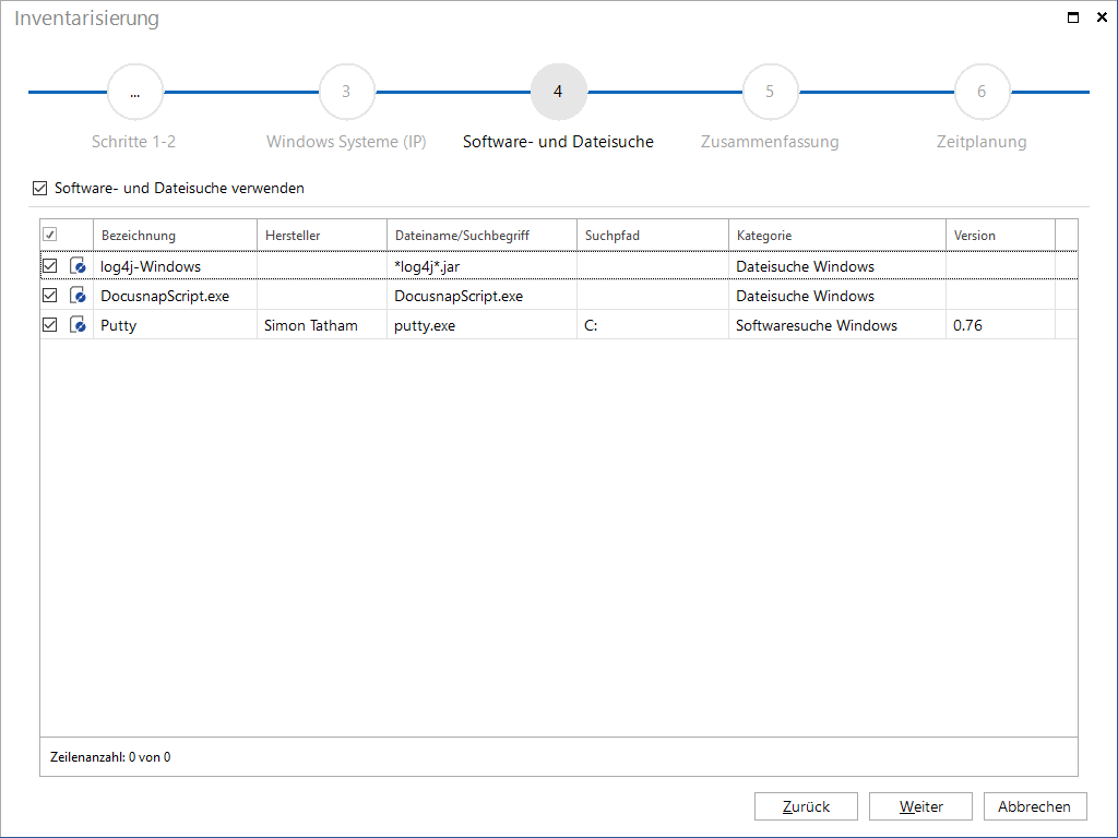 Docusnap Inventarisierung Softwaresuche