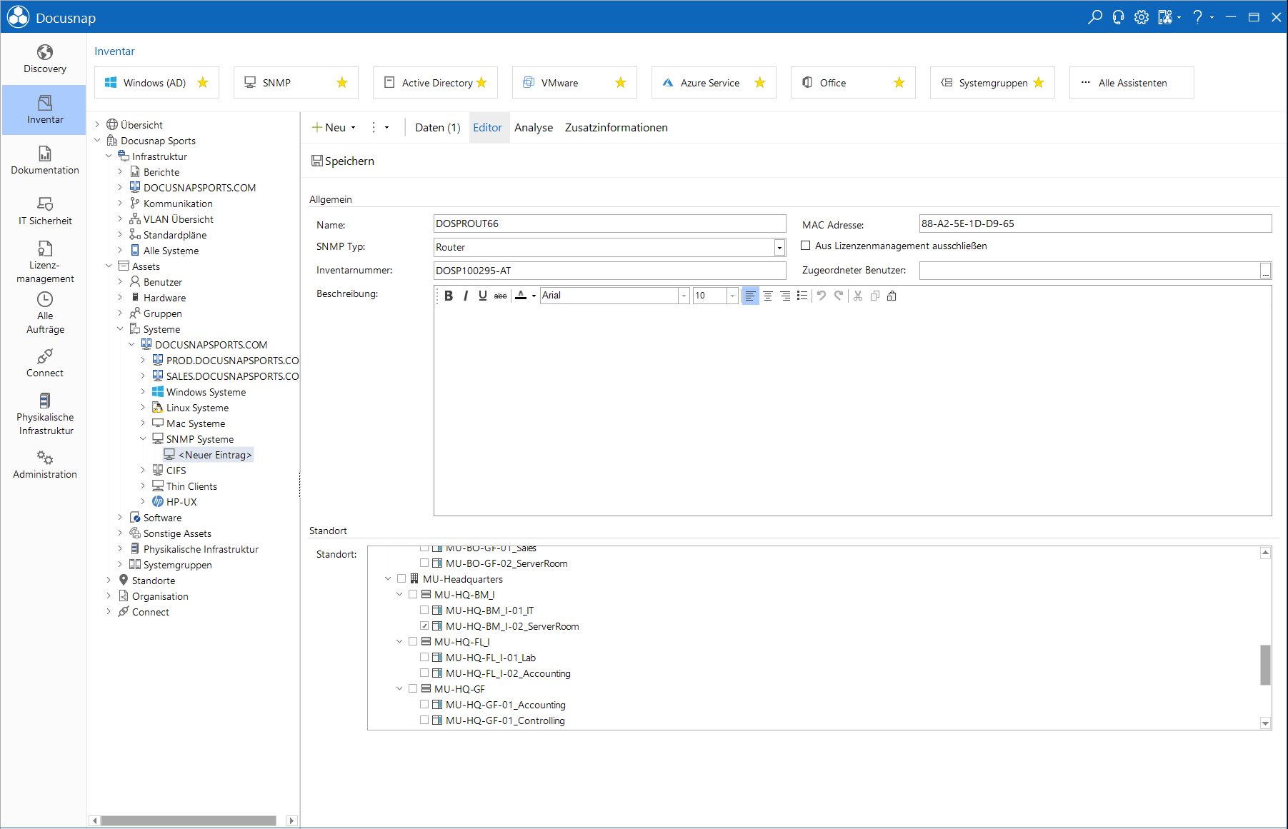 Docusnap Datenexplorer Firewall erstellen