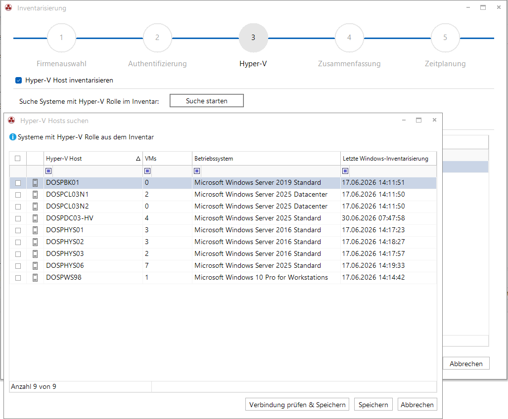 Docusnap Inventarisierung Hyper-V Suche Docusnap Inventarisierung Hyper-V Suche