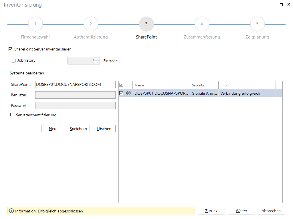 Docusnap Inventarisierung SharePoint