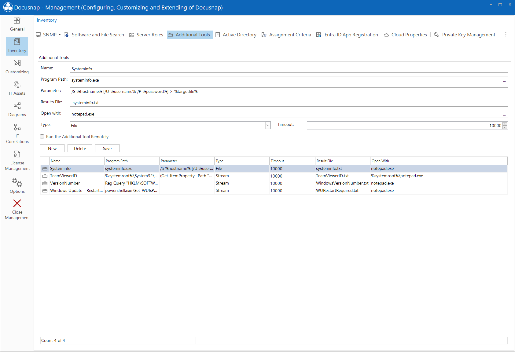 Docusnap Management Inventory Additional Tools