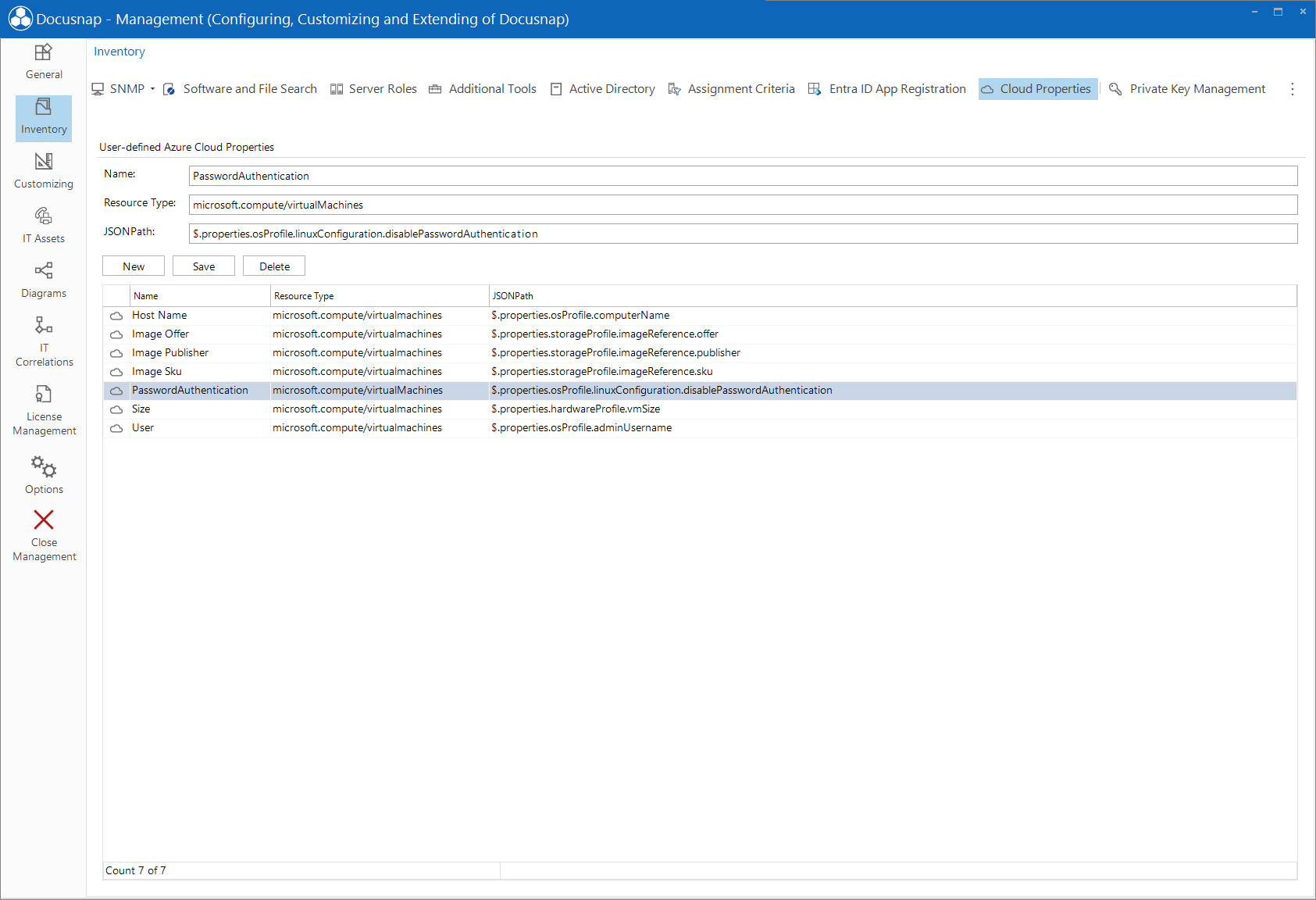 Docusnap Management Inventory Azure Cloud Properties Docusnap Management Inventory Azure Cloud Properties