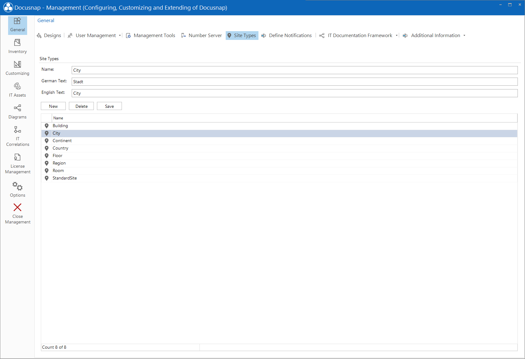 Docusnap Management Site Types Docusnap Management Site Types