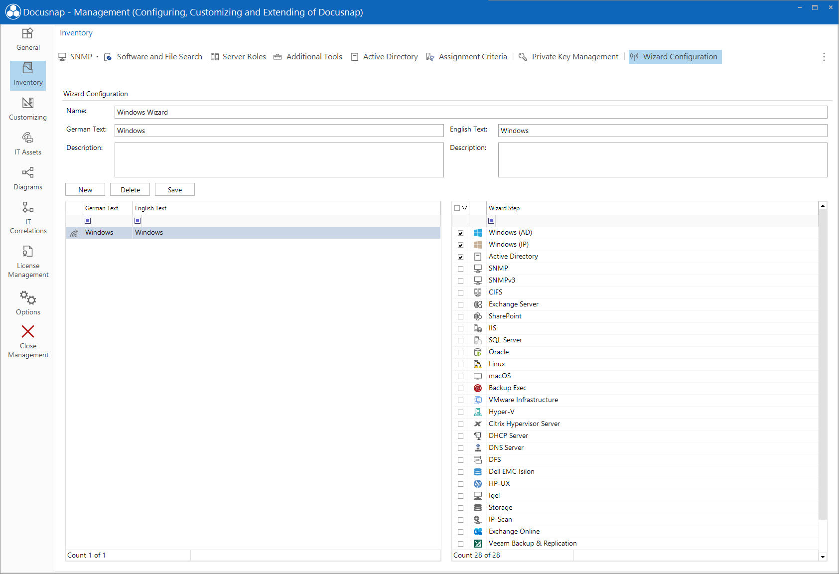 Docusnap Management Inventory Wizard Configuration Docusnap Management Inventory Wizard Configuration