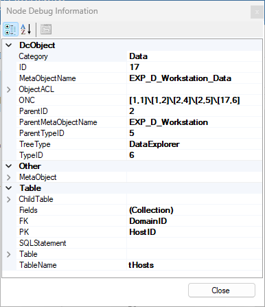Node Debug Information Node Debug Information