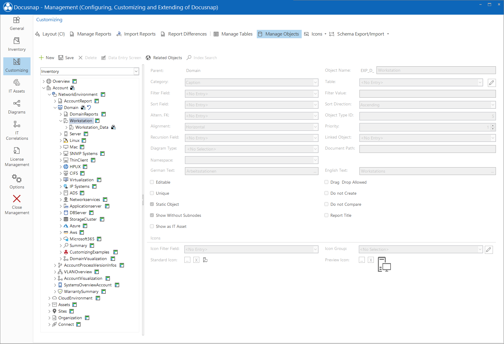 Docusnap Tools Manage Metaobjects Caption Docusnap Tools Manage Metaobjects Caption