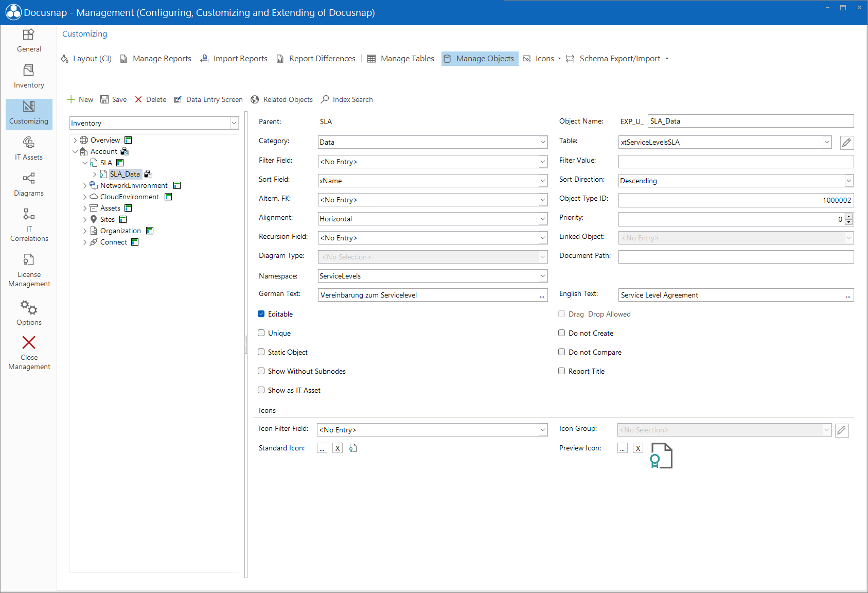 Docusnap Tools Manage Metaobjects Data Example