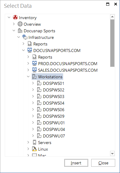 Docusnap IT Concepts Select Data