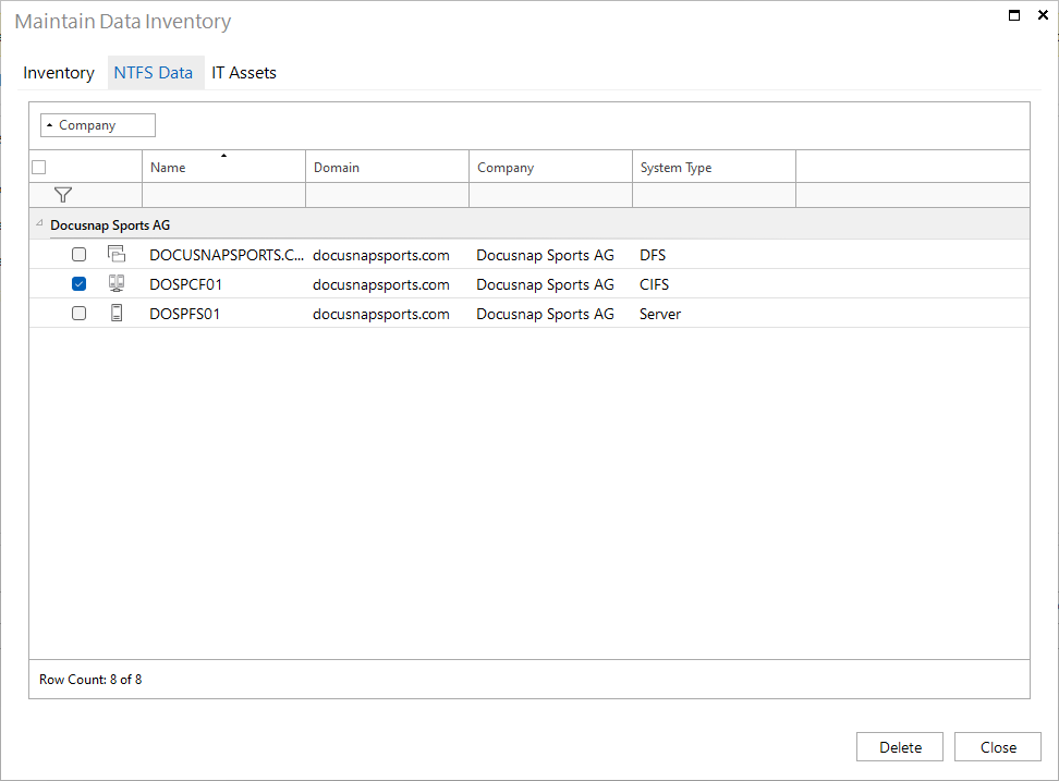 Docusnap Maintain Data Inventory NTFS Docusnap Maintain Data Inventory NTFS