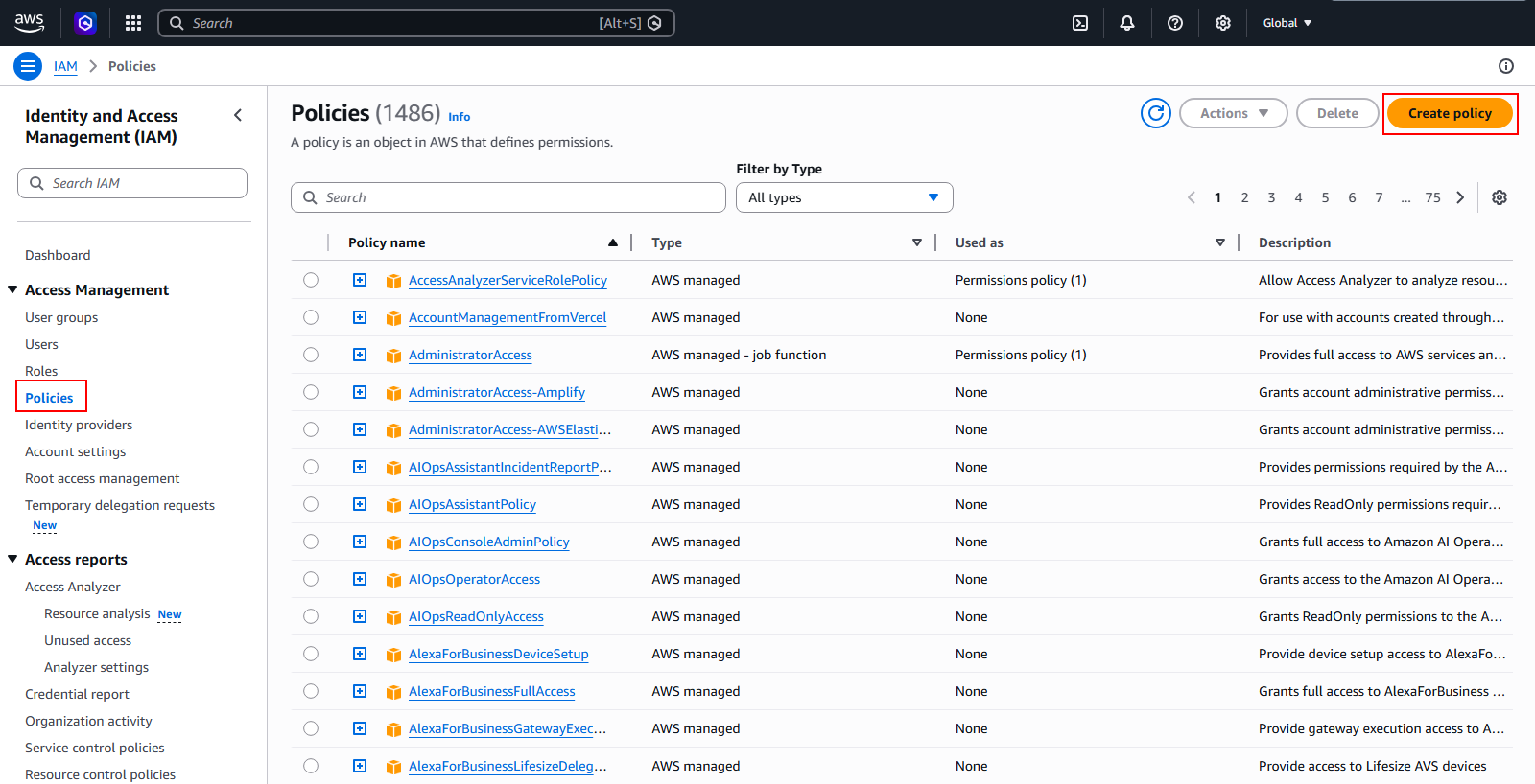 Docusnap Inventory AWS Preparations Create Policy Docusnap Inventory AWS Preparations Create Policy