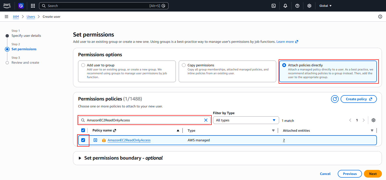 Docusnap Inventory AWS Preparations User Assign Policy Docusnap Inventory AWS Preparations User Assign Policy