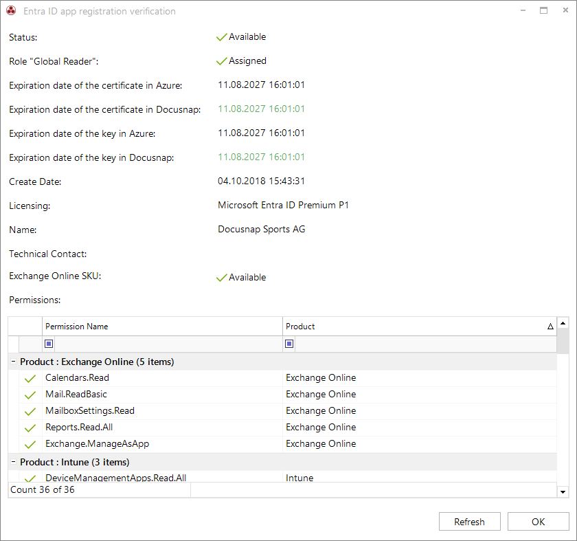 Docusnap Azure App Verify Docusnap Azure App Verify