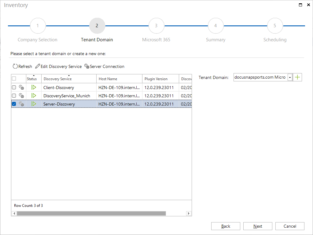 Docusnap Inventory Tenant Domain