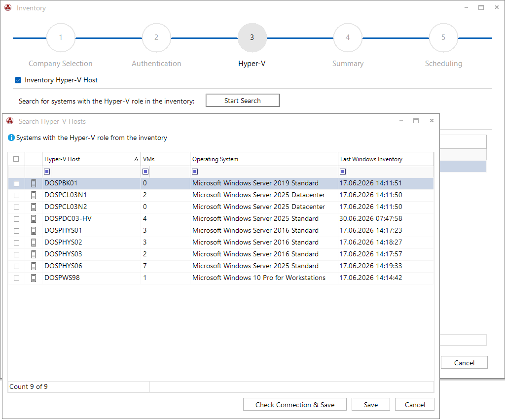 Docusnap Inventory Hyper-V Search Docusnap Inventory Hyper-V Search