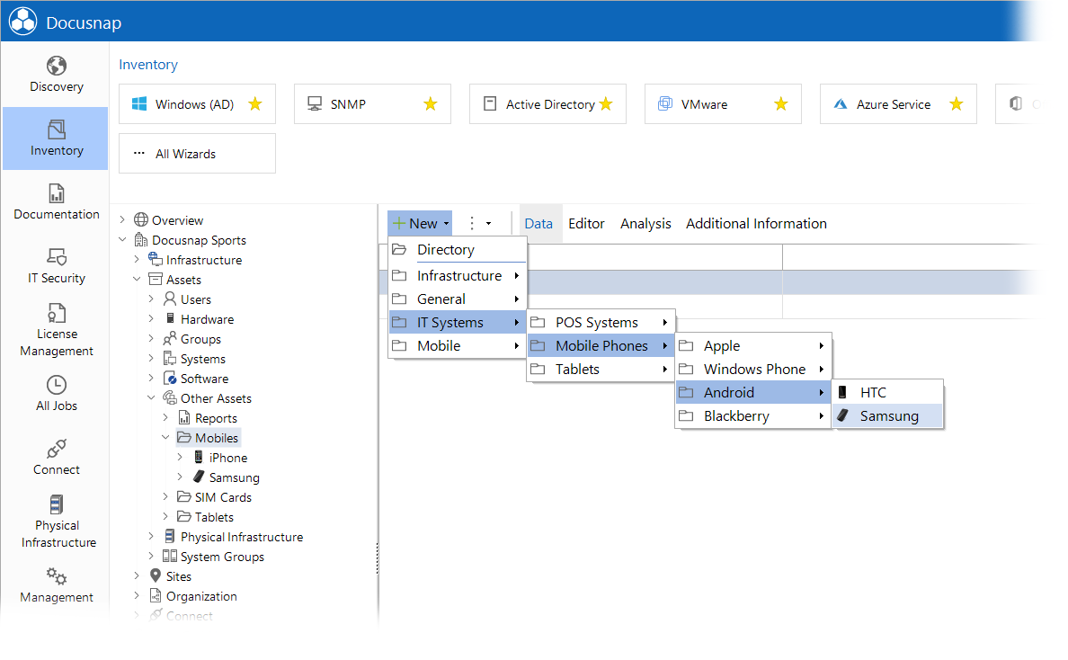 Docusnap IT Assets Create