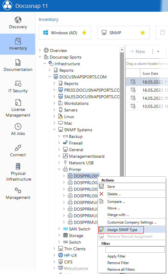 Docusnap-Inventory-Manually-Assign-Snmp-Type