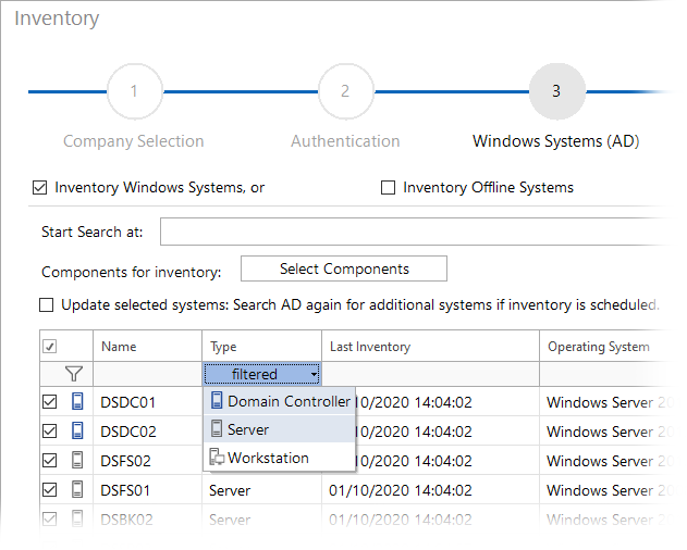 Docusnap-Inventory-Windows-Systems-Filter