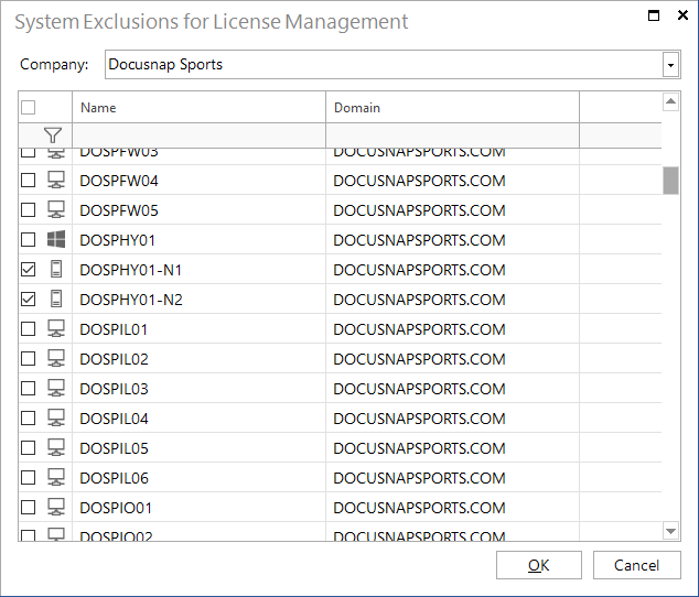 Docusnap-License-Management-Exclude-Systems