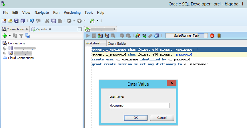 Docusnap-Oracle-Create-User-Developer