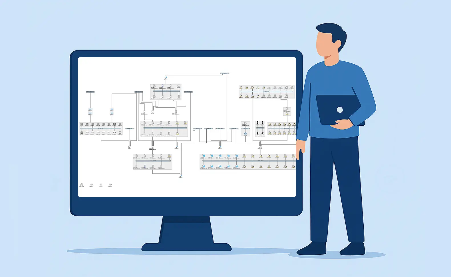 IT network plan automatically created with Docusnap