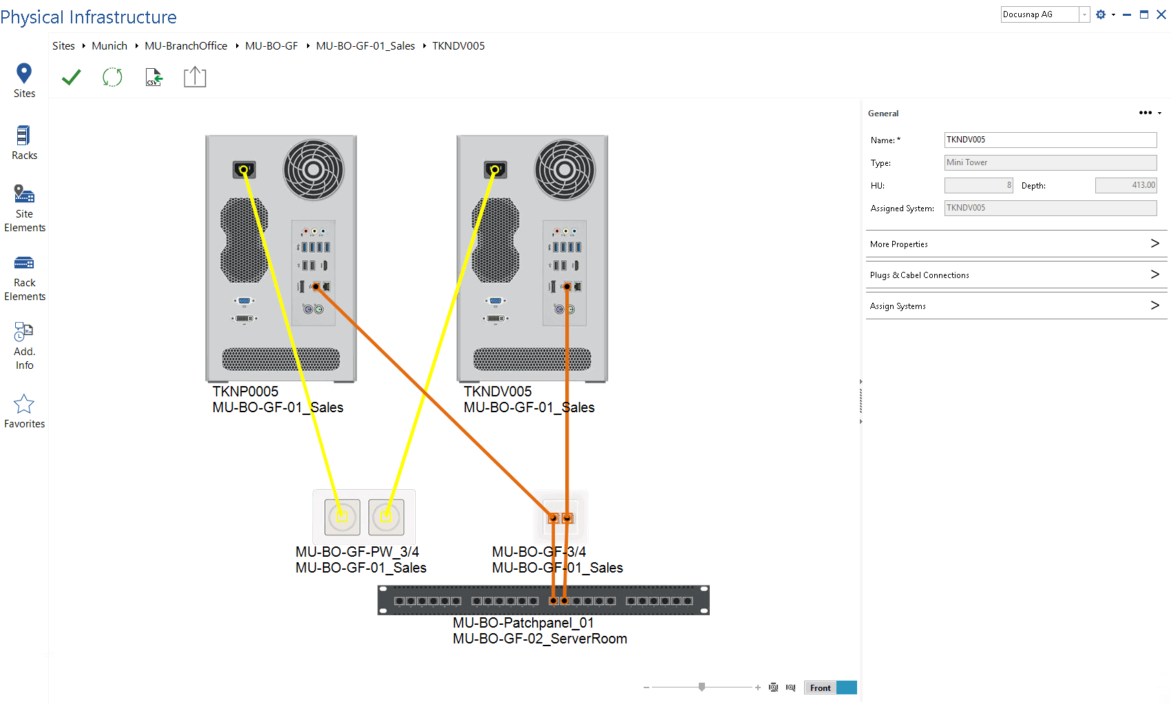 Mapping of Physical Infrastructure with Docusnap