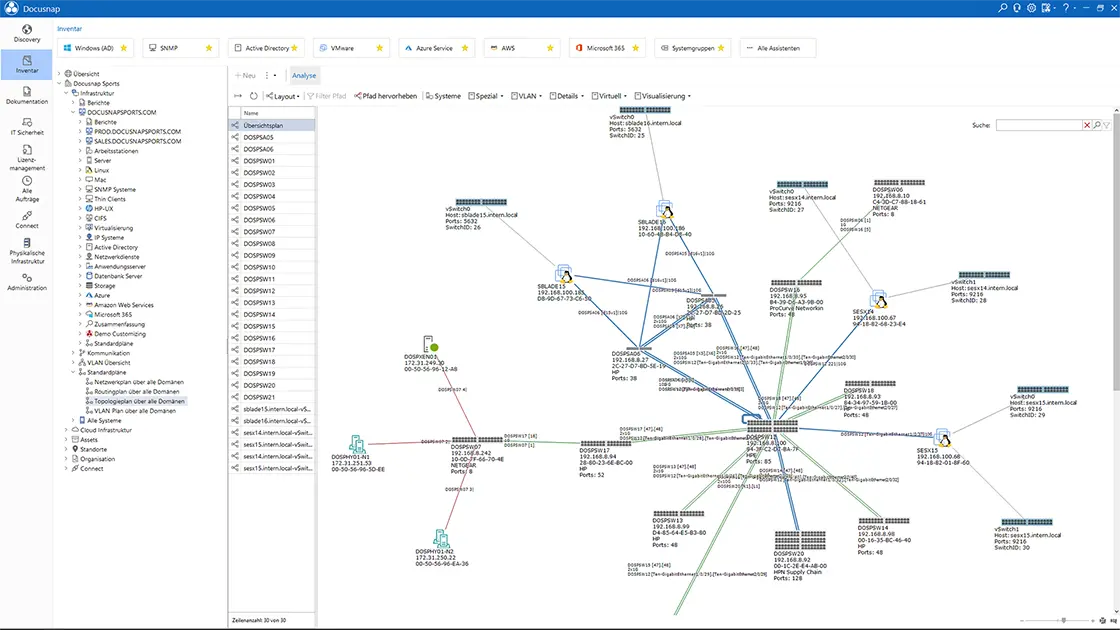 Automatisch generierter, professioneller Topologieplan