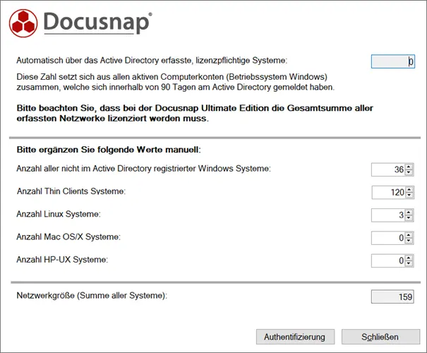 Docusnap Lizenzrechner