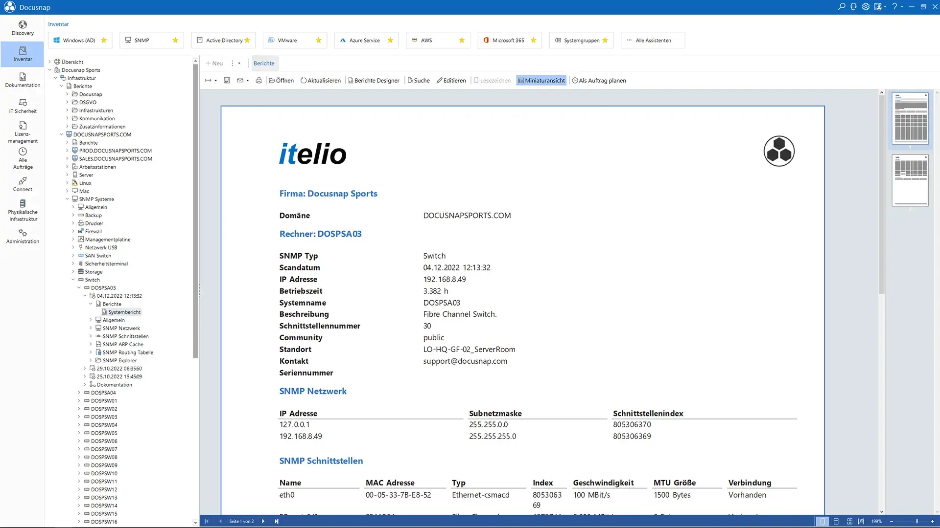 SNMP-Inventarisierung mit Docusnap
