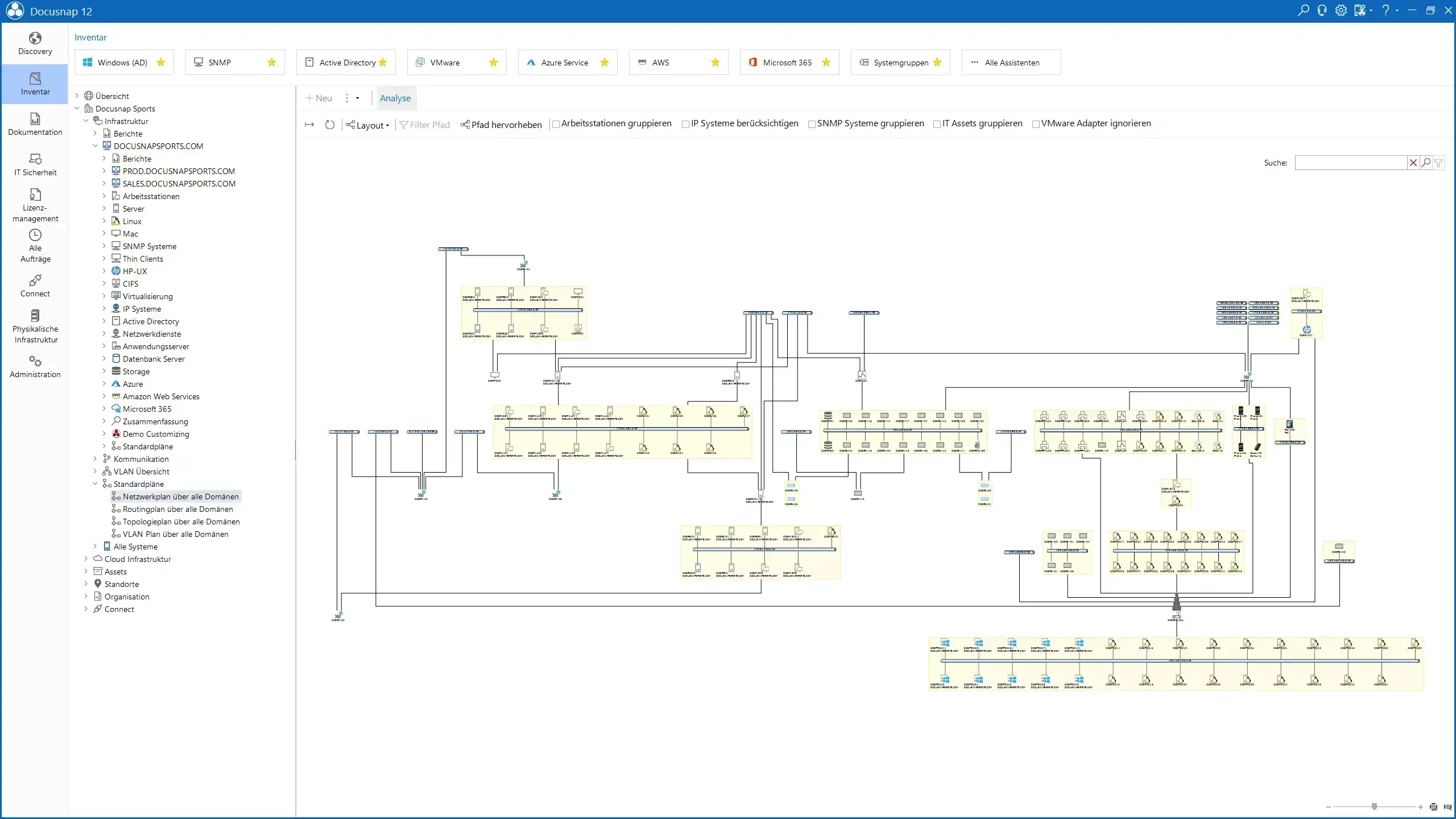 Docusnap Screenshot: Netzwerkplan
