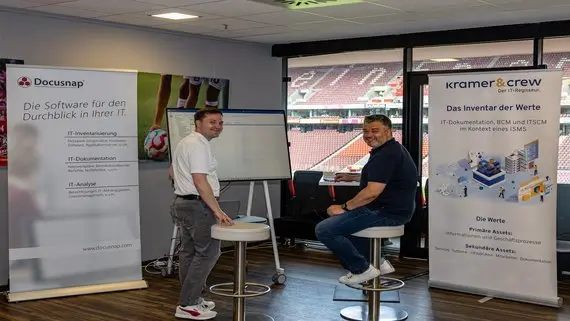 Docusnap im RheinEnergieSTADION – Expertise von Kramer & Crew mit Oliver Hepp.