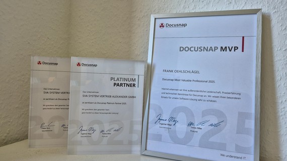 Docusnap Platinum Partner Award und MVP-Auszeichnung für Frank Oehlschlägel.