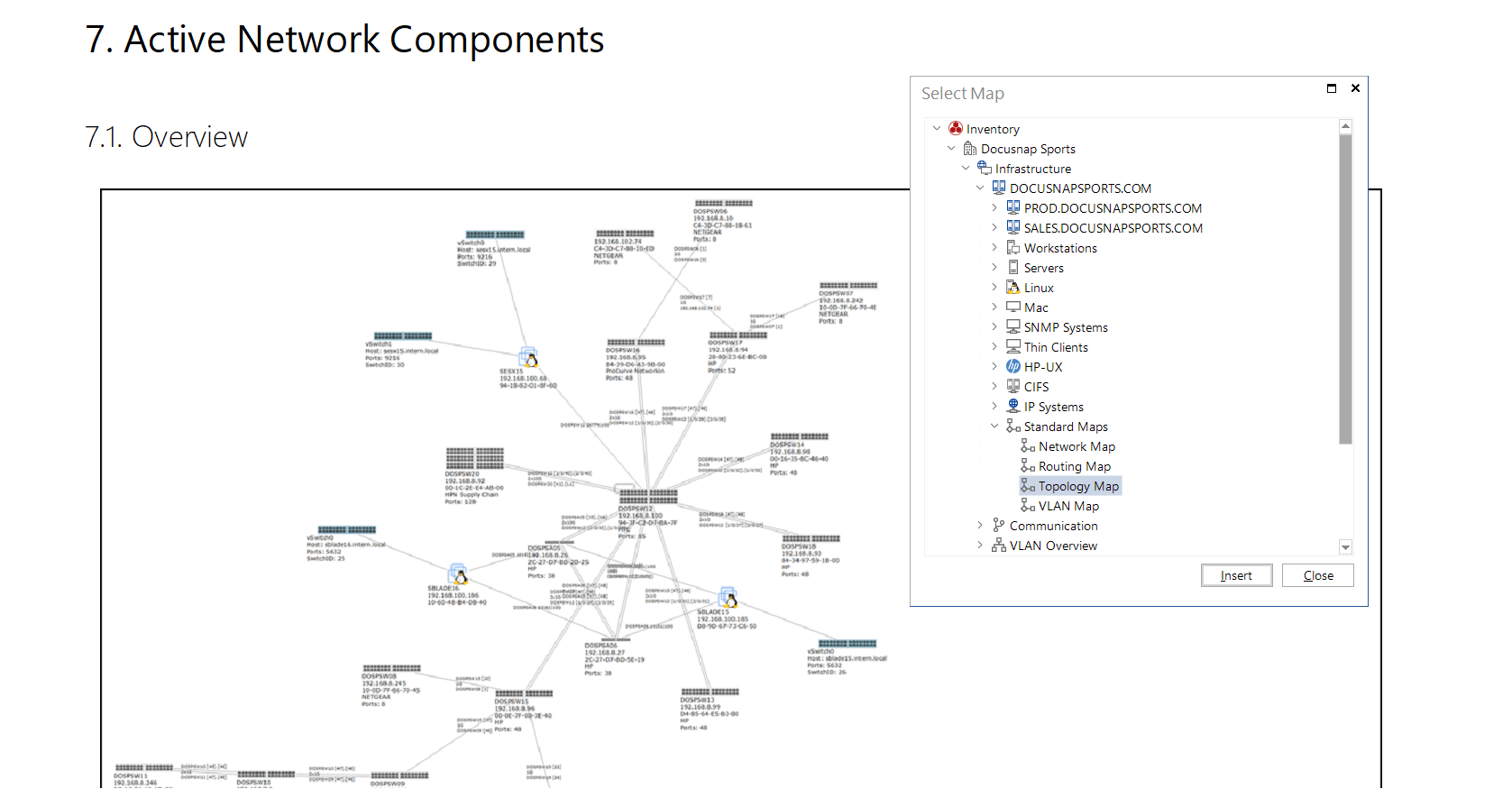 Placeholder: automatically generated network map in Docusnap 15
