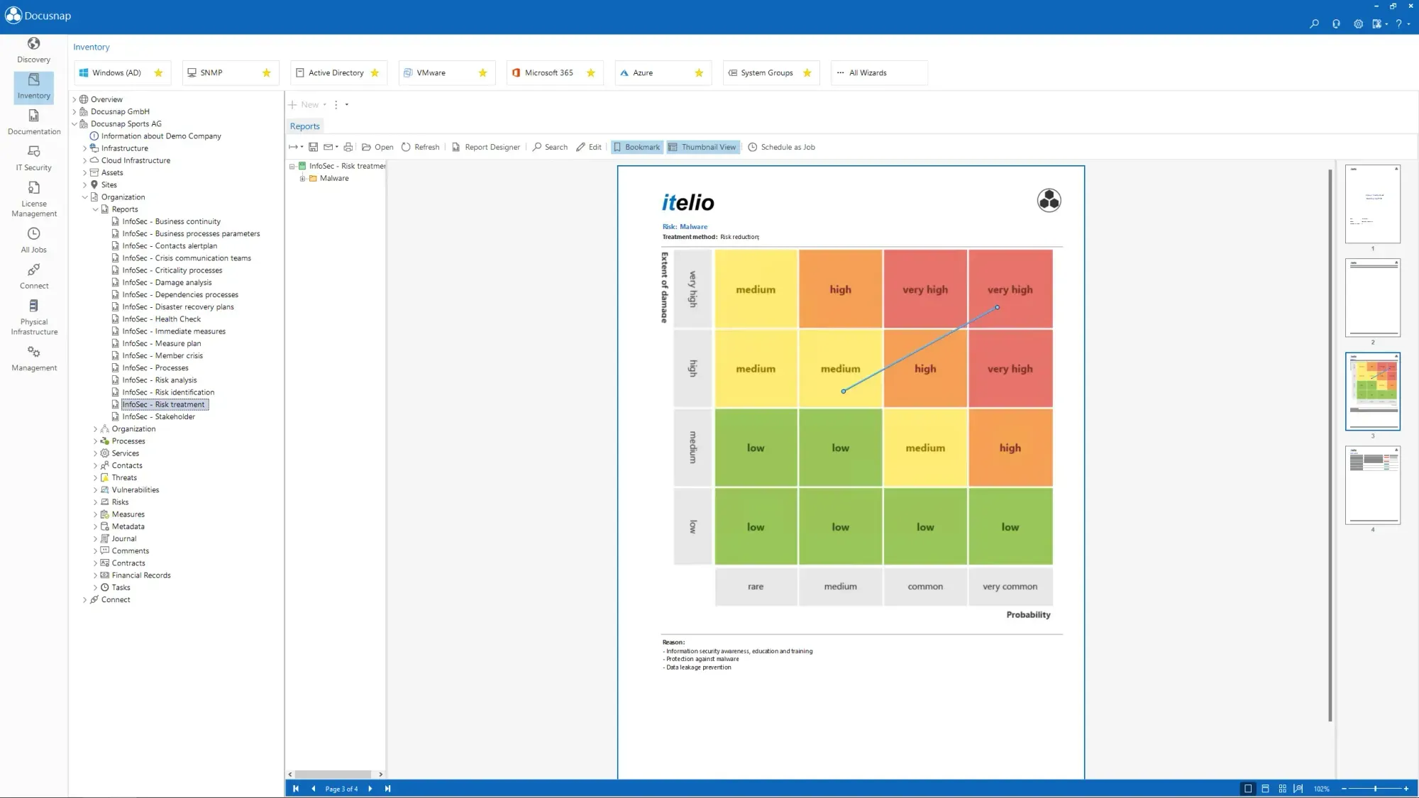 Docusnap ISMS add-on: risk treatment